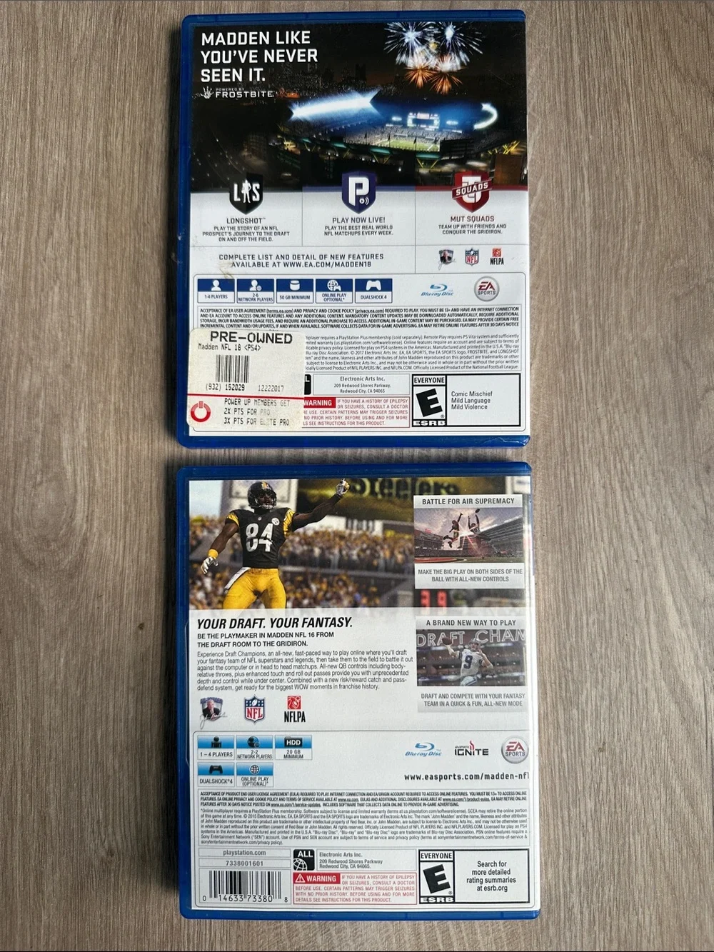 🎮 Madden NFL 18 & Madden NFL 16 Bundle | PS4 Games | Great Condition